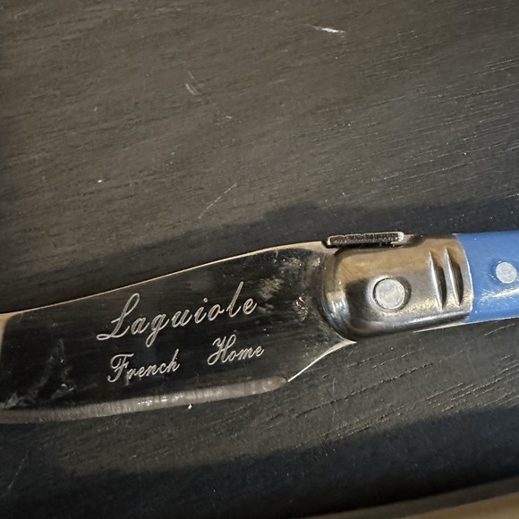 French Home Laguiole Blue & Neutral 3-Pc. Cheese Set Fancy Kitchenware Utensils - Picture 4 of 8